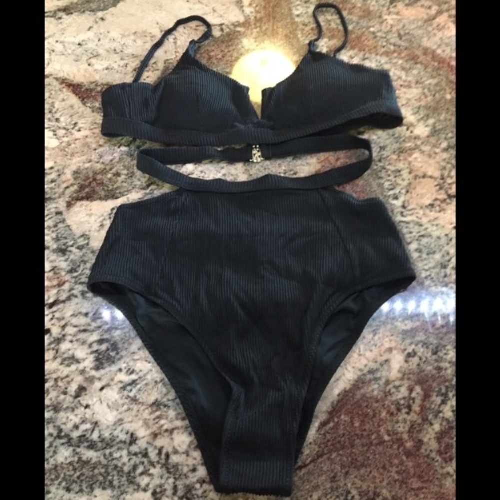 Black Cut Out Swimsuit!